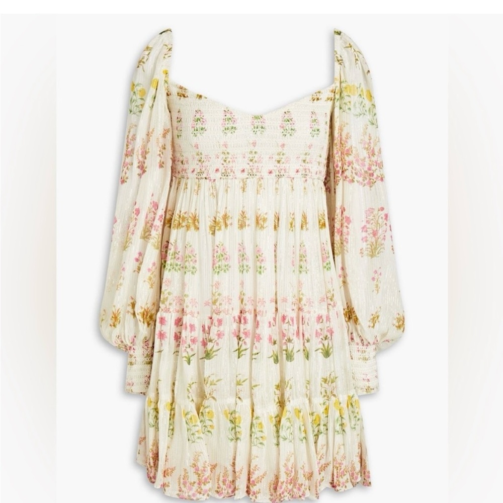 Hemant & Nandita floral lurex mini dress. Size M. Never worn. New without tags - Picture 2 of 5